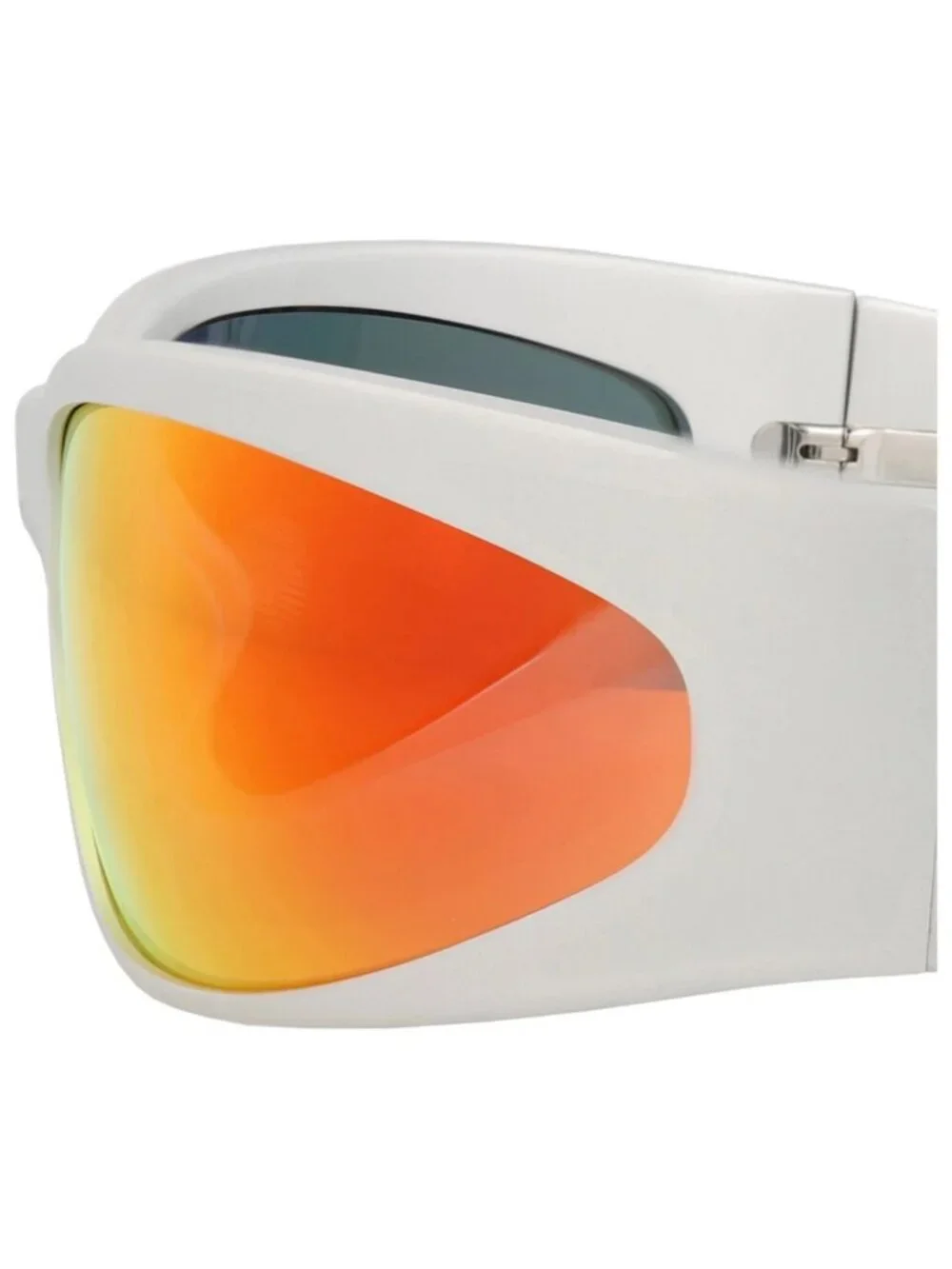 New Balenciaga Women's Sunglasses Shield Wrap Alluminium Frame Mens Silver Red
